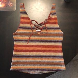 Striped woven tank from Zara